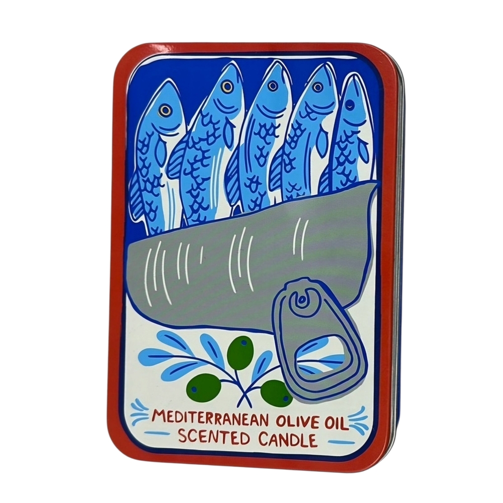 Mediterranean Olive Oil Scented Candles in Sardine Tin Shaped Container